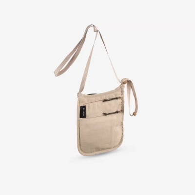 BOLSITA DE CUELLO - 14 cm X 11 cm/DISCRETA/BEIGE - TRAVEL RFID - FORCLAZ1