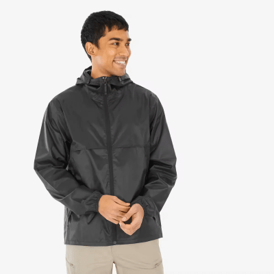 CHAQUETA CORTAVIENTO IMPERMEABLE - MASCULINO/NEGRO - QUECHUA RAINCUT1