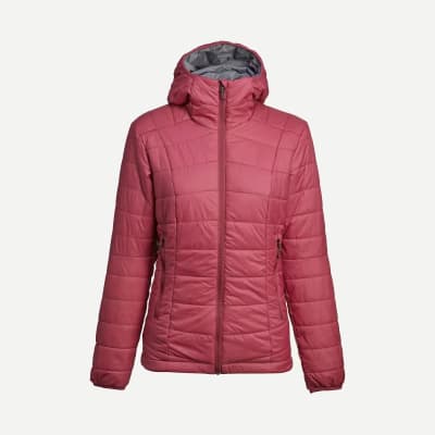 CASACA ACOLCHONADA PARA TREKING - CON CAPUCHA - FEMENINO - MT100 FORCLAZ1