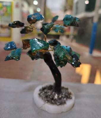 ADORNO ÁRBOL DE LA VIDA ALQUIMIA DIVINA - LA PIRITA ES SÍMBOLO DE TRANSFORMACIÓN Y LAS PIEDRAS, DEL EQUILIBRIO - 14.CM1