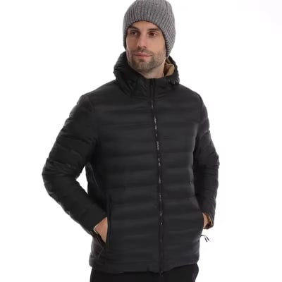 CASACA DE PLUMA CON CAPUCHA/ REVERSIBLE IMPERMEABLE/MASCULINO1