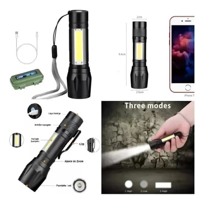 LINTERNA PEQUEÑA RECARGABLE USB CON LED BRILLANTE Y DISEÑO COMPACTO PARA EXTERIOR1