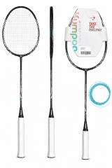 RAQUETA DE BÁDMINTON/ESTUCHE NEGRO AEROSWING BLACK EDITION CON MARCO LIGERO/TENSIÓN REFORZADA