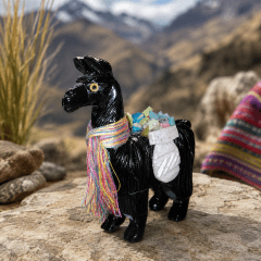 Figura Llama, Alpaca Andina 14 cm: Amuleto de Prosperidad, Abundancia, Buena Suerte y Protección