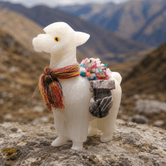 Figura Llama, Alpaca Andina 14 cm: Amuleto de Prosperidad, Abundancia, Buena Suerte y Protección