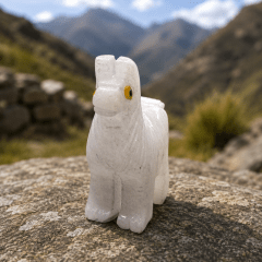 Figura Llama Estelecnita 3.5 cm: Amuleto de Purificación, Paz Interior y Serenidad Piedra Natural