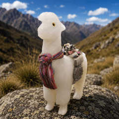 Alpaca, Llama De Estelecnita 17.5 cm: Amuleto de Prosperidad, Abundancia y Suerte Piedra Natural