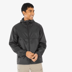 CHAQUETA CORTAVIENTO IMPERMEABLE - MASCULINO/NEGRO - QUECHUA RAINCUT