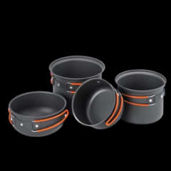 SET DE OLLAS NATUREHIKE PARA 2 A 3 P/ALUMINIO ANTIADHERENTE