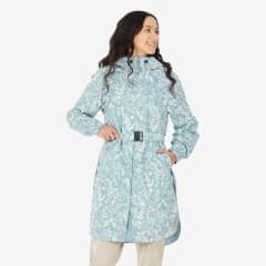 CHABUSQUERO LARGO PARA MONTAÑA Y TREKK - FEMENINO/S AZUL GRISACEO - QUECHUA RAINCUT LONG