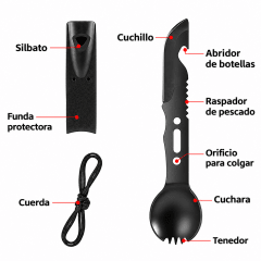 CUBIERTO MULTIFUNCIONAL 7 EN 1 DE ACERO INOXIDABLE