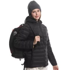 CASACA DE PLUMA CON CAPUCHA/ REVERSIBLE IMPERMEABLE/MASCULINO