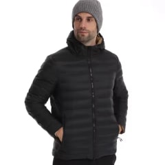 CASACA DE PLUMA CON CAPUCHA/ REVERSIBLE IMPERMEABLE/MASCULINO
