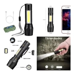 LINTERNA PEQUEÑA RECARGABLE USB CON LED BRILLANTE Y DISEÑO COMPACTO PARA EXTERIOR