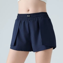 SHORTS DEPORTIVOS DE DOS PIEZAS, FEMENINO/SECADO RAPIDO