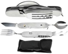 SET TÁCTICO DE CUBIERTOS: CUCHILLO, TENEDOR Y CUCHARA