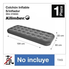 COLCHON INFLABLE INDIVIDUAL - KLIMBER