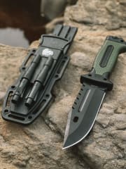 CUCHILLO DE SUPERVIVENCIA GRANDE CON BRÚJULA INTEGRADA