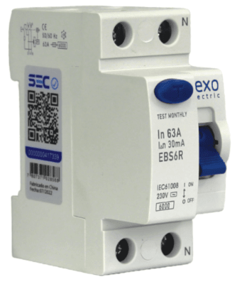 INTERRUPTOR DIFERENCIAL 2 POLOS 63A1