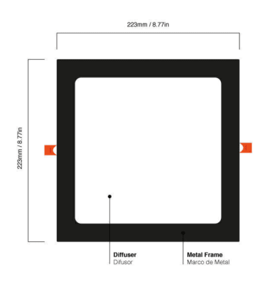 PANEL LED 18W EMBUTIDO CUADRADO LUZ NEUTRA MARCO NEGRO1