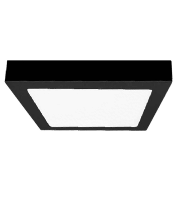 PANEL LED 18W SOBREPUESTO CUADRADO LUZ CALIDA MARCO NEGRO