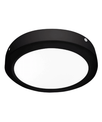 PANEL LED 18W SOBREPUESTO REDONDO LUZ CALIDA MARCO NEGRO