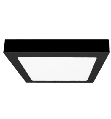 PANEL LED 24W SOBREPUESTO CUADRADO LUZ CALIDA MARCO NEGRO