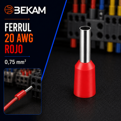FERRUL 20AWG ROJO 0,75MM2