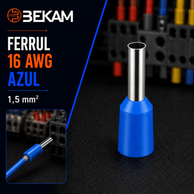 FERRUL AZUL DE 1,5MM2 16AWG