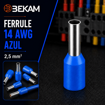 FERRUL AZUL DE 2,5MM2 14AWG