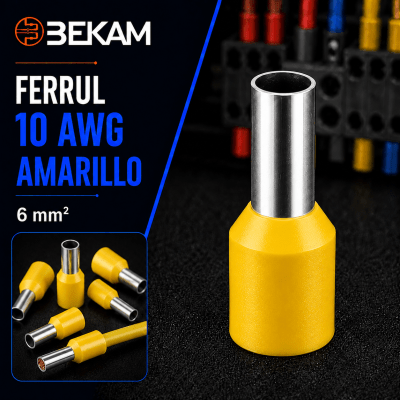 FERRUL AMARILLO DE 6MM2 10AWG