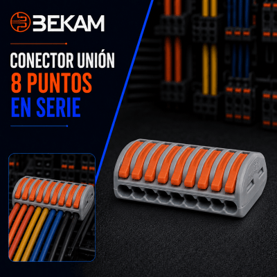 CONECTOR UNION 8 PUNTOS EN SERIE