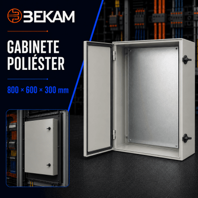 GABINETE POLIESTER 800X600X300MM IP65
