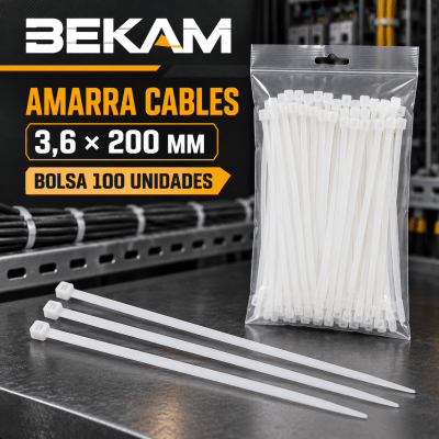 AMARRA CABLES BLANCA 200X3,6MM