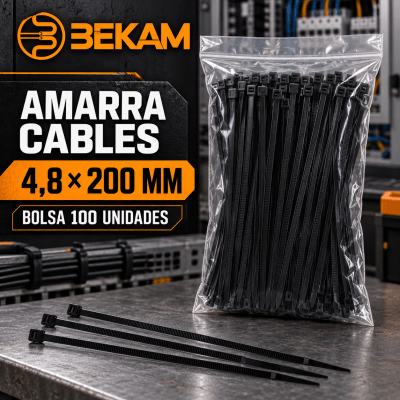 AMARRA CABLES NEGRO 200X4,4MM