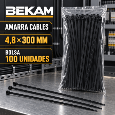 AMARRA CABLES NEGRO 300X4,8MM