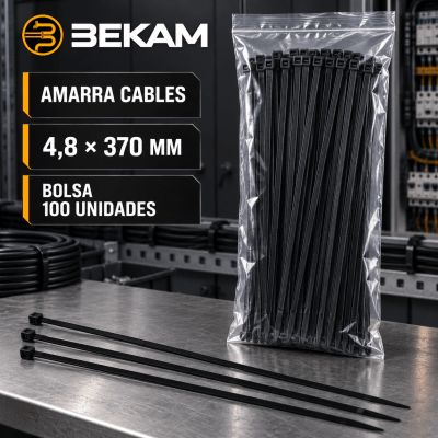 AMARRA CABLES  NEGRO 370X4.8MM