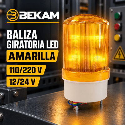 BALIZA LED GIRATORIA AMARILLA 110-220V 12-24V
