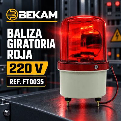 BALIZA GIRATORIA ROJA 220V