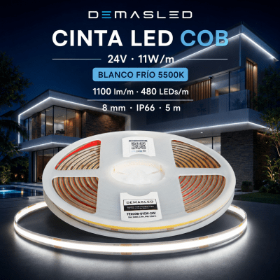 CINTA LED COB LUZ FRIA 11W 24V IP662