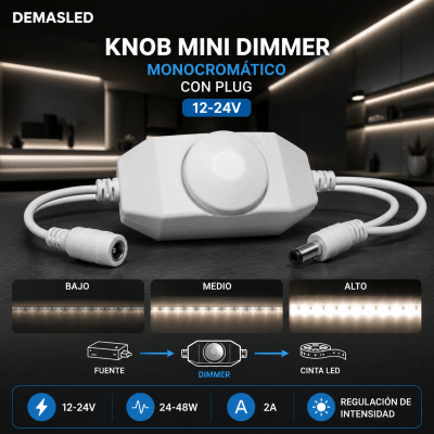 MINI DIMMER KNOB MONOCROMÁTICO CON PLUG