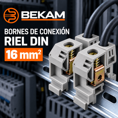 BORNES DE CONEXION RIEL DIN 16 MM2