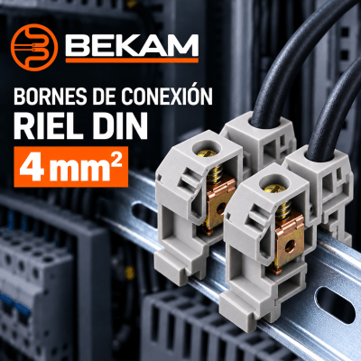 BORNES DE CONEXION RIEL DIN 4 MM2