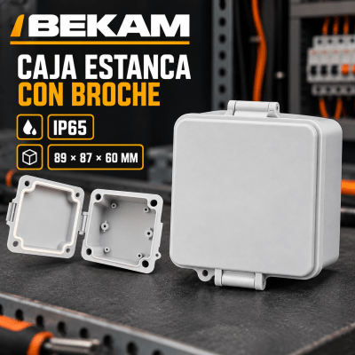 CAJA ESTANCA CON BROCHE IP65 89X87X60MM