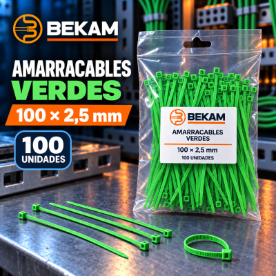 AMARRA CABLES VERDE 100X2,5MM