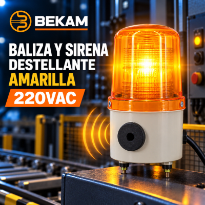 BALIZA Y SIRENA NARANJA 3W 220VAC