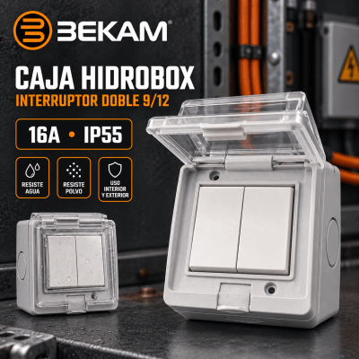 CAJA HIDROBOX CON INTERRUPTOR DOBLE 9/12 16A IP551