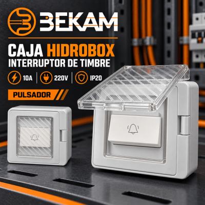 CAJA HIDROBOX CON INTERRUPTOR DE TIMBRE 10A IP20