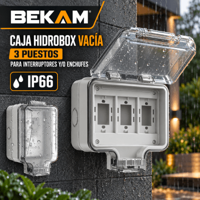 CAJA HIDROBOX VACIA PARA ENFUCHES O INTERRUPTORES IP66
