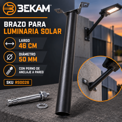 BRAZO PARA LUMINARIA CON PERNO INCLUIDO